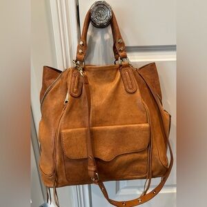 Fabulous & Rare Rebecca Minkoff Cognac Glazed Leather Tote Rare Vintage Style